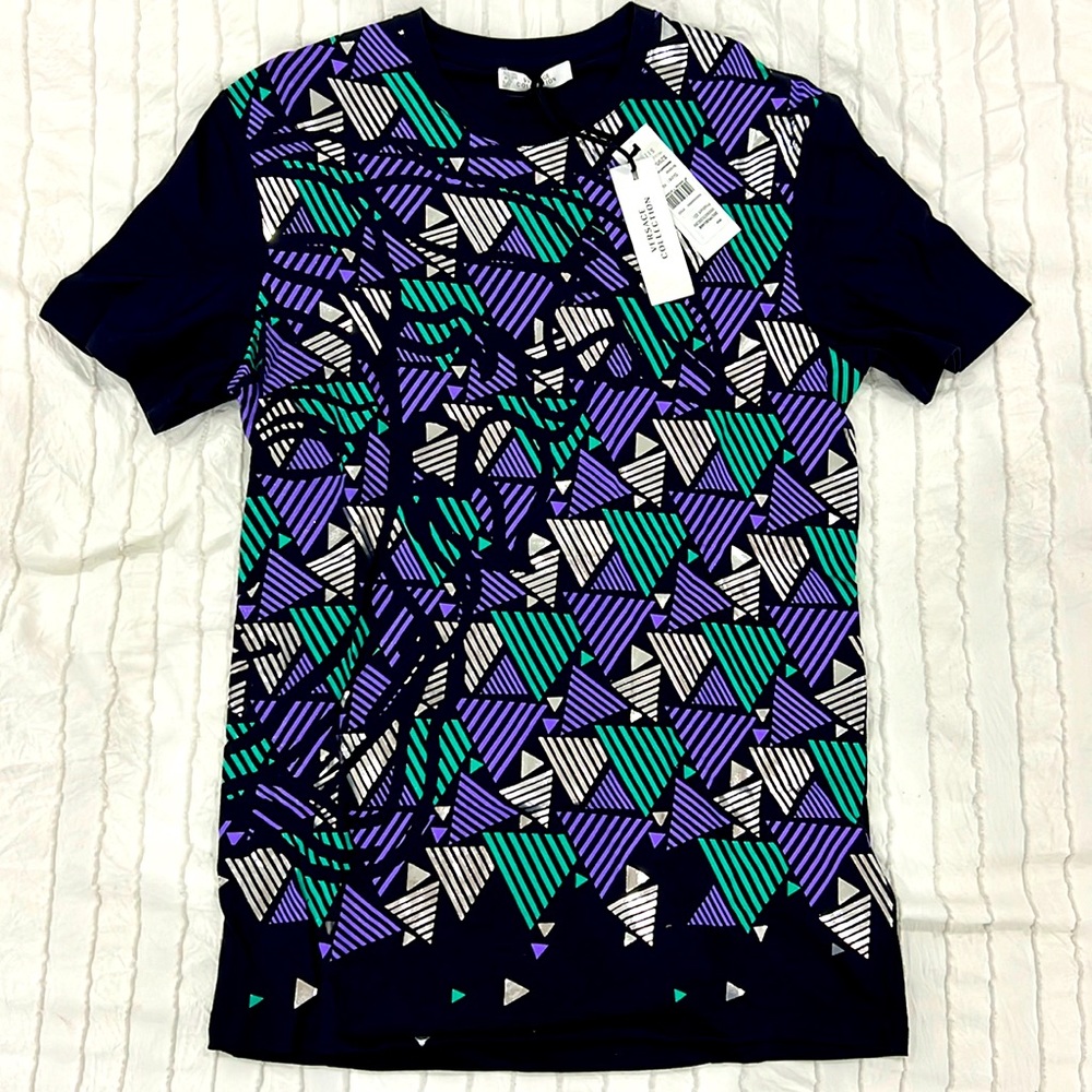 Versace Collection Metallic Triangle Print T Shirt - XS
